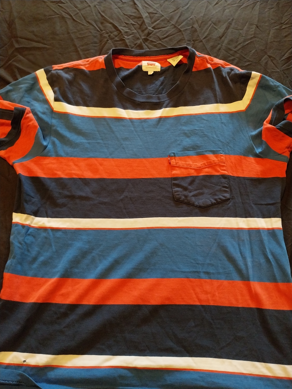 Levi's Navy, Blue, Red & White Striped Short-Sleeve Pocket Tee